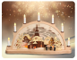Preview: Schwibbogen Seiffener Kirche bestückt -3D Optik