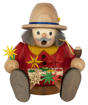 Richard Glässer Räuchermännchen klein sitzend 14 cm - Sterneverkäufer
