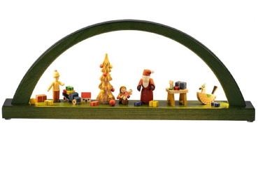 Richard Glässer Schwibbogen Weihnachtsbescherung LED-Beleuchtung