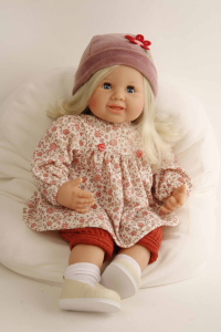 Schildkröt Sitz-und  Schlenkerpuppe Klara 52 cm - blonde Haare , blaue Augen