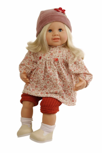 Schildkröt Sitz-und  Schlenkerpuppe Klara 52 cm - blonde Haare , blaue Augen