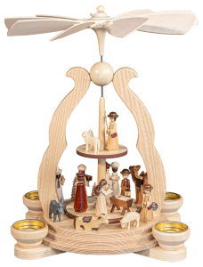Müller Seiffen Bogenpyramide Christi Geburt NEU für Teelichter und Pyramidenkerzen
